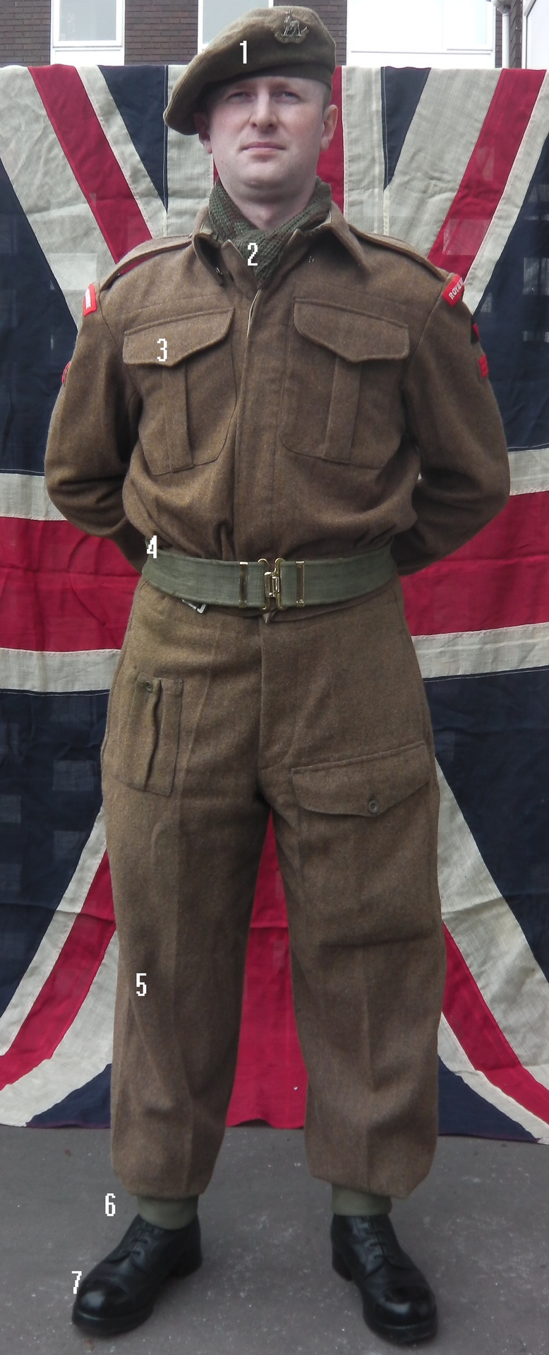 Re-enactor wearing 39-pattern battledress